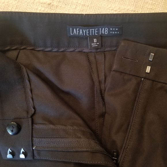 $598 Lafayette 148 New York Slacks Blk Sz.10 Pristine - Picture 7 of 11